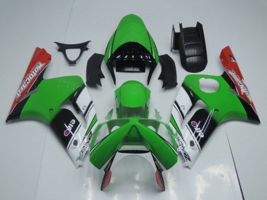 2003-2004 Green White Black Red Motocard Kawasaki ZX6R Motorcycle Fairings Australia