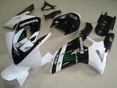 2003-2004 White Glossy Black Green Monster Kawasaki ZX6R Motorcycle Fairings Australia
