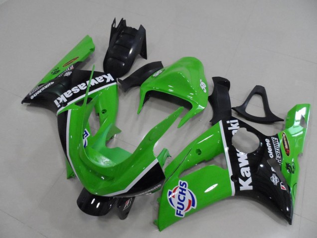 2003-2004 Green White Black Fuchs Kawasaki ZX6R Motorcycle Fairings Australia