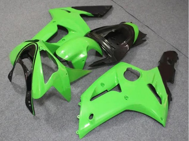 2003-2004 Light Green Glossy Black Kawasaki ZX6R Motorcycle Fairings Australia