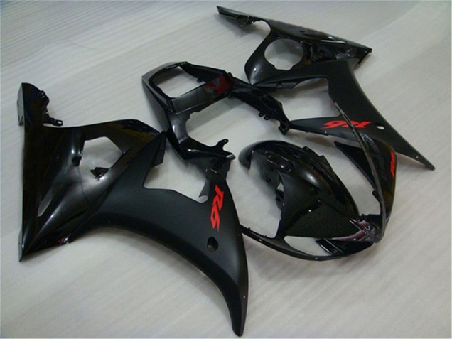 2003-2004 Glossy Black Matte Black Red Decals Yamaha YZF R6 Motorcycle Fairings Australia