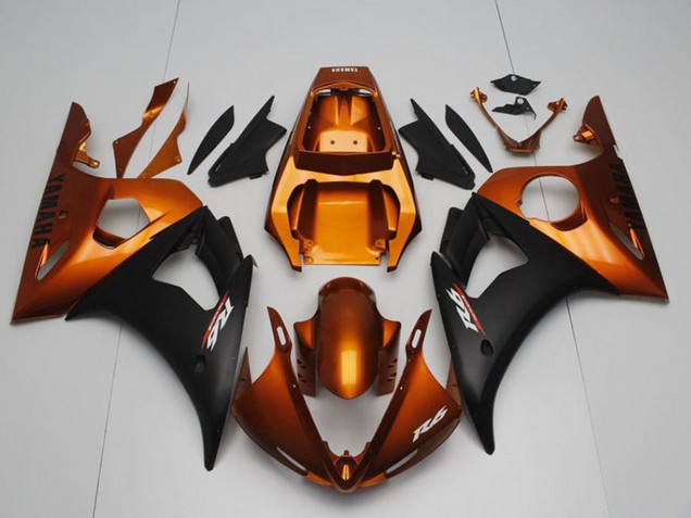 2003-2004 Orange Matte Black Yamaha YZF R6 Motorcycle Fairings Australia