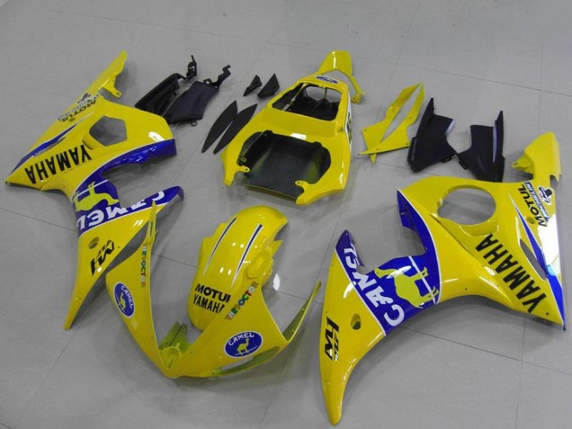 2003-2004 Yellow Blue Camel Yamaha YZF R6 Motorcycle Fairings Australia