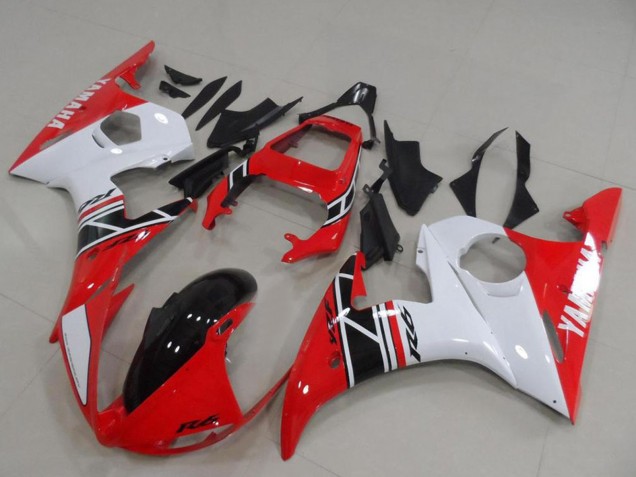 2003-2004 White Red Glossy Black Yamaha YZF R6 Motorcycle Fairing Kits Australia