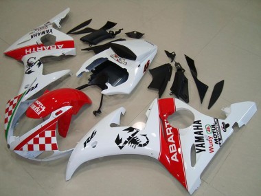 2003-2004 White Red Abarth Motul Yamaha YZF R6 Motorcycle Fairings Australia