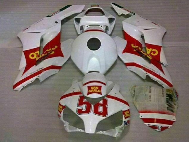 2004-2005 White Red Yellow San Carlo 58 Honda CBR1000RR Motorcycle Fairings Australia