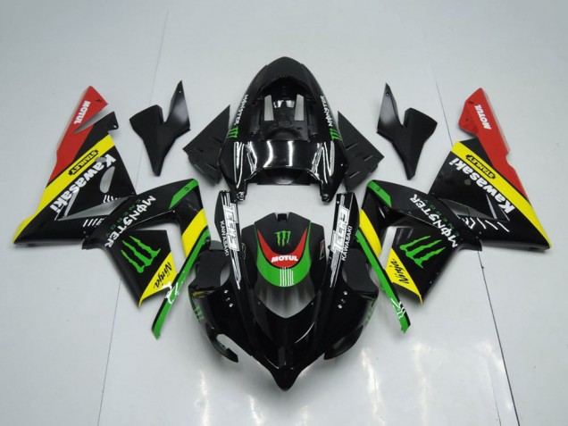 2004-2005 Glossy Black Red Yellow Green Monster Kawasaki ZX10R Motorcycle Fairings Australia