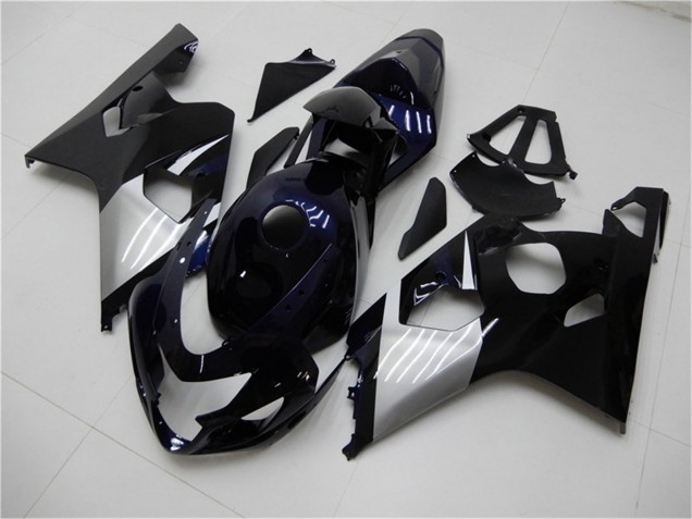 2004-2005 Glossy Black Silver Blue Suzuki GSXR 600/750 Motorcycle Fairings Australia