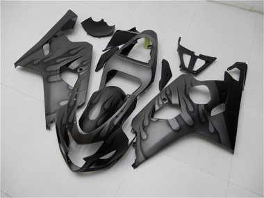 2004-2005 Grey Black Flame Suzuki GSXR 600/750 Motorcycle Fairings Australia