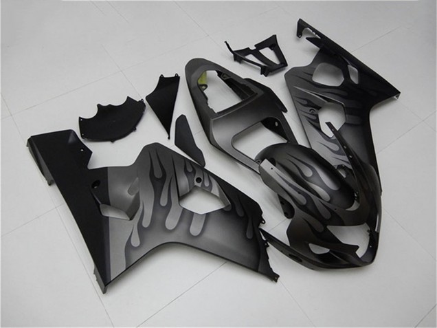 2004-2005 Grey Black Flame Suzuki GSXR 600/750 Motorcycle Fairings Australia
