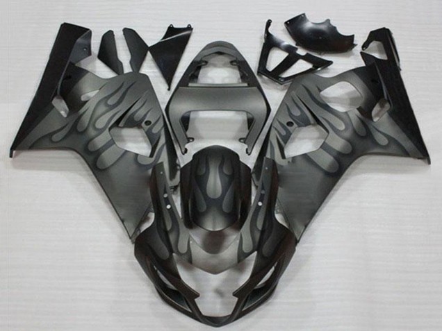 2004-2005 Grey Black Flame Suzuki GSXR 600/750 Motorcycle Fairings Australia