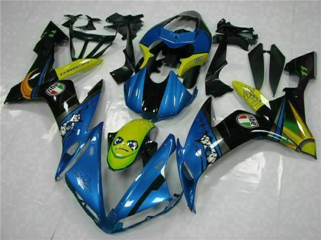 2004-2006 Blue Yellow Shark Yamaha YZF R1 Motorcycle Fairings Australia
