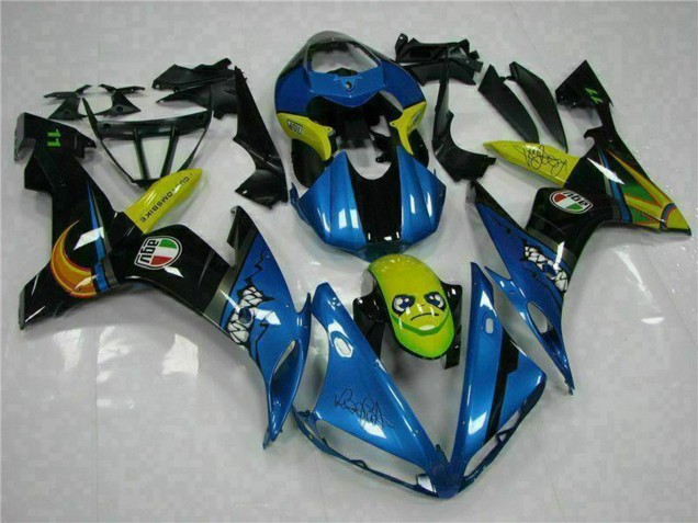 2004-2006 Blue Yellow Shark Yamaha YZF R1 Motorcycle Fairings Australia