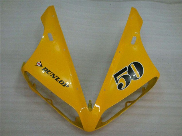 2004-2006 Yellow Glossy Black Dunlop 50 Yamaha YZF R1 Motorcycle Fairings Australia
