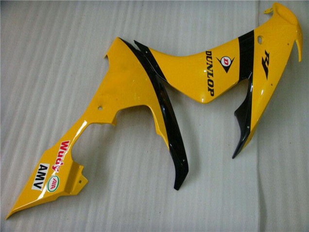 2004-2006 Yellow Glossy Black Dunlop 50 Yamaha YZF R1 Motorcycle Fairings Australia