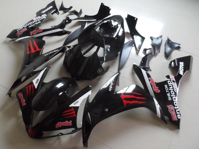 2004-2006 Glossy Black Red Monster Yamaha YZF R1 Motorcycle Fairings Australia