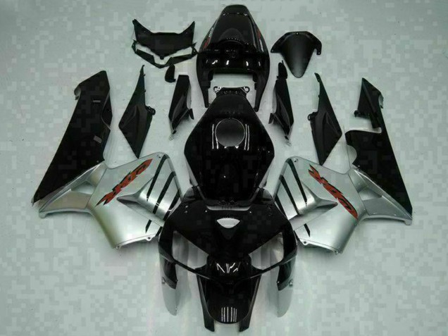 2005-2006 Glossy Black Silver Honda CBR600RR Motorcycle Fairings Australia