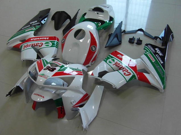 2005-2006 White Red Green Castrol 38 Honda CBR600RR Motorcycle Fairings Australia