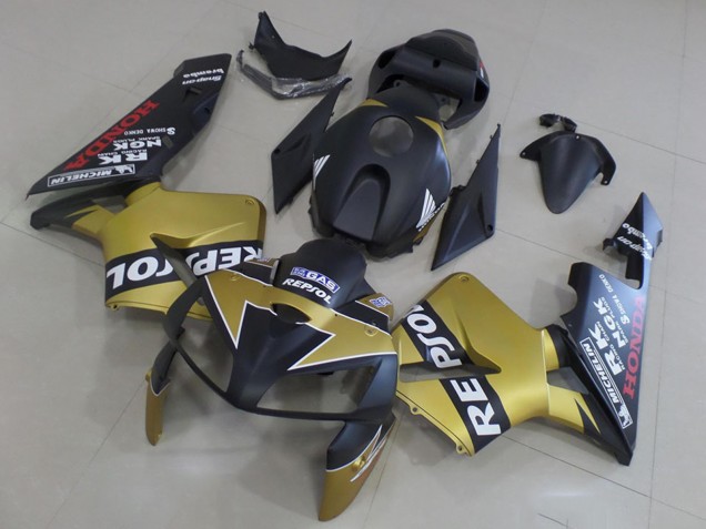 2005-2006 Matte Black Gold Repsol Honda CBR600RR Motorcycle Fairings Australia