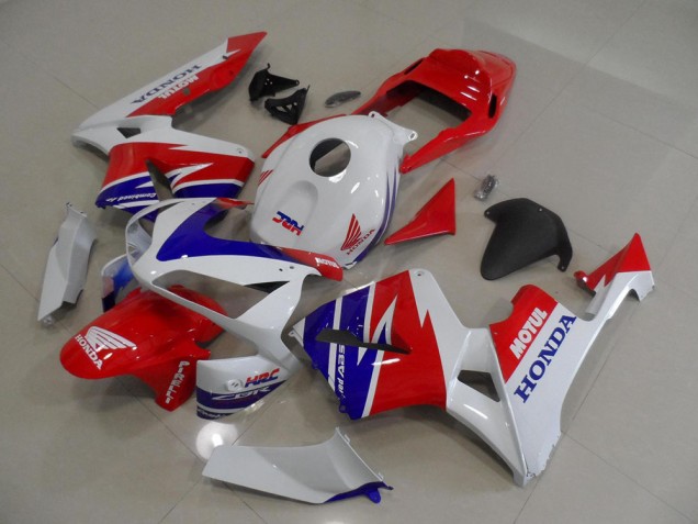 2005-2006 White Red Blue Motul HRC Honda CBR600RR Motorcycle Fairings Australia