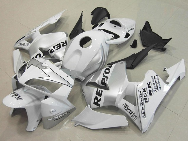 2005-2006 White Silver Black Repsol Honda CBR600RR Motorcycle Fairings Australia