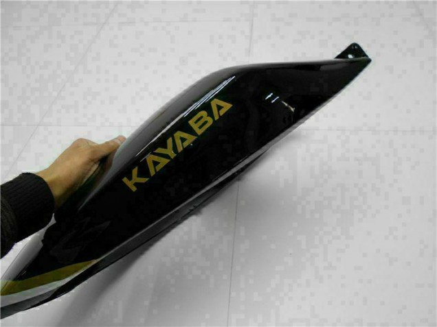 2005-2006 Glossy Black White Gold Lucky Strike Kawasaki ZX6R Motorcycle Fairings Australia