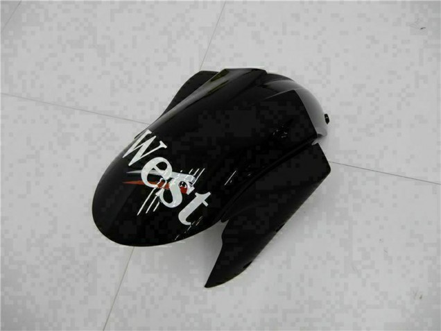 2005-2006 Glossy Black White West Kawasaki ZX6R Motorcycle Fairings Australia