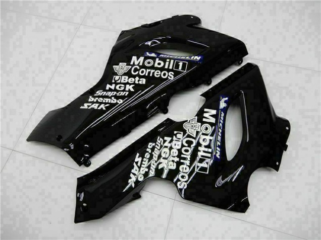 2005-2006 Glossy Black White West Kawasaki ZX6R Motorcycle Fairings Australia