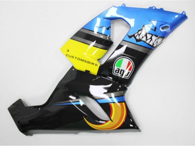 2005-2006 Blue Yellow Black Shark Kawasaki ZX6R Motorcycle Fairings Australia
