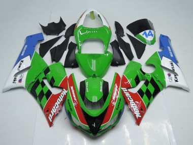 2005-2006 White Green Red Blue Black Motocard Kawasaki ZX6R Motorcycle Fairings Australia