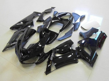 2005-2006 Glossy Black Silver Decals Kawasaki ZX6R Motorcycle Fairings Australia