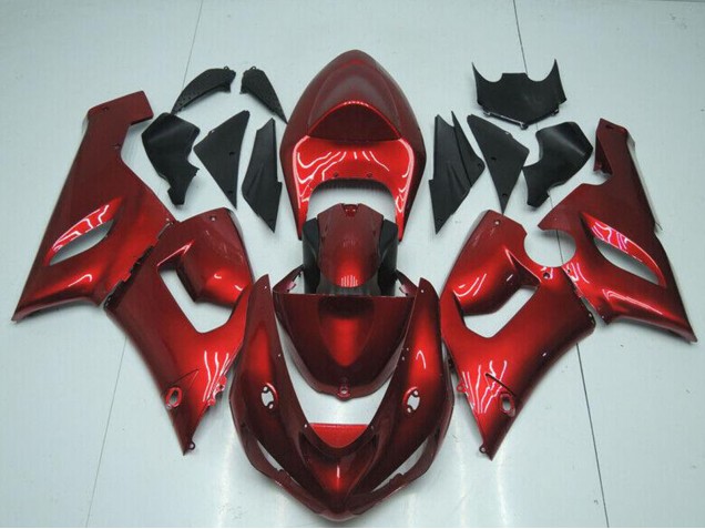 2005-2006 Candy Red Kawasaki ZX6R Motorcycle Fairings Australia