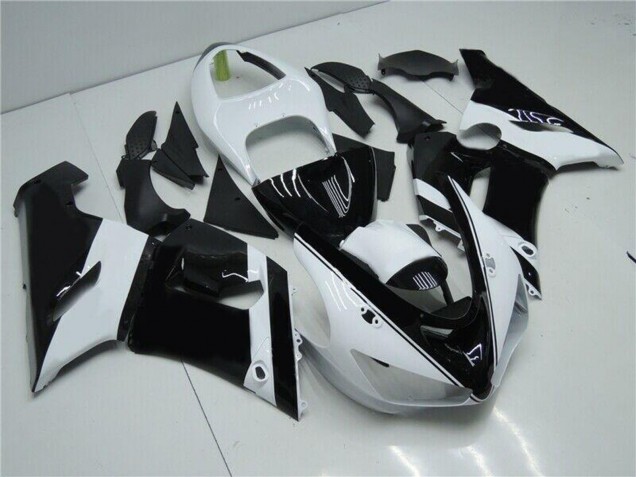 2005-2006 White Glossy Black Kawasaki ZX6R Motorcycle Fairings Australia