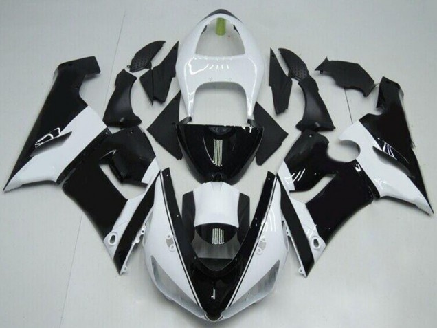 2005-2006 White Glossy Black Kawasaki ZX6R Motorcycle Fairings Australia