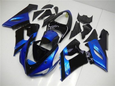 2005-2006 Blue Glossy Black Kawasaki ZX6R Motorcycle Fairing Kits Australia