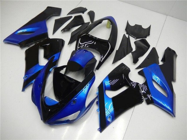 2005-2006 Blue Glossy Black Kawasaki ZX6R Motorcycle Fairing Kits Australia
