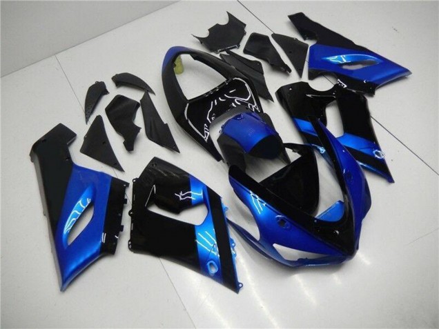 2005-2006 Blue Glossy Black Kawasaki ZX6R Motorcycle Fairing Kits Australia