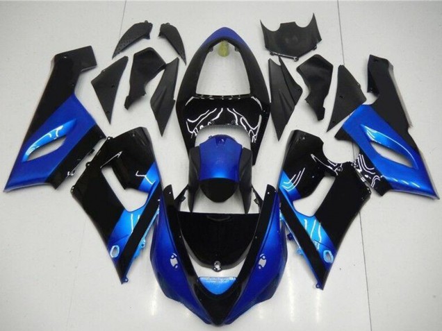 2005-2006 Blue Glossy Black Kawasaki ZX6R Motorcycle Fairing Kits Australia