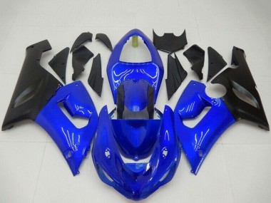 2005-2006 Blue Matte Black Kawasaki ZX6R Motorcycle Fairings Australia