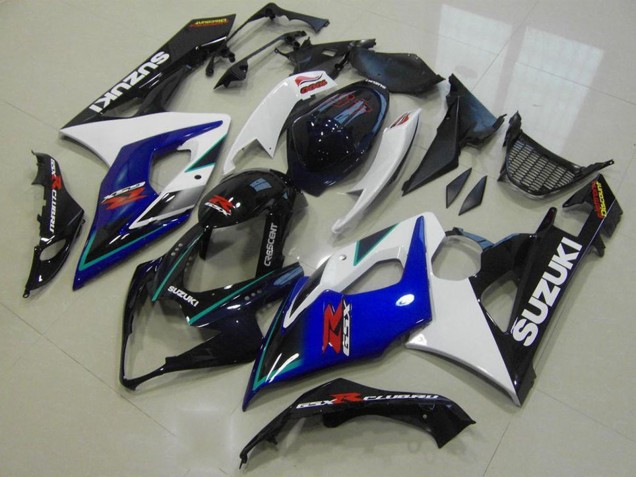 2005-2006 White Blue Glossy Black Suzuki GSXR 1000 Motorcycle Fairings Australia
