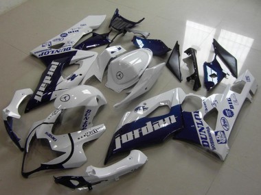2005-2006 White Dark Blue Jordan Suzuki GSXR 1000 Motorcycle Fairings Australia