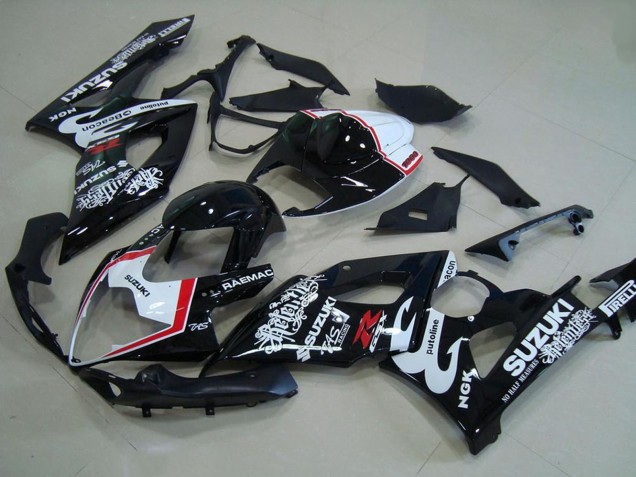 2005-2006 Glossy Black White Red Relentless Suzuki GSXR 1000 Motorcycle Fairings Australia
