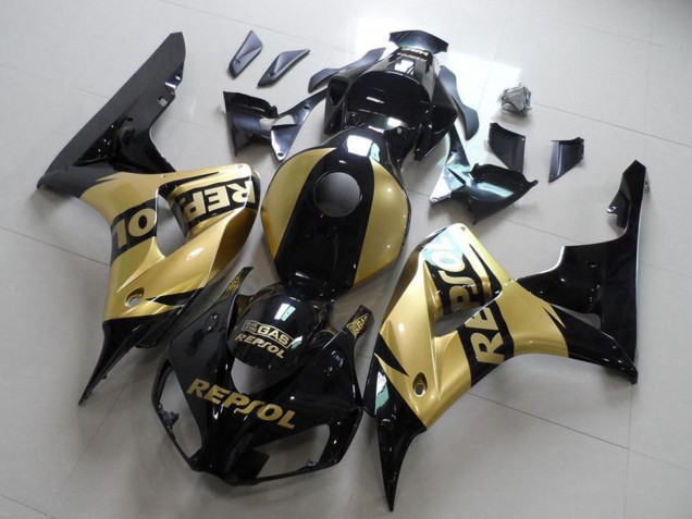 2006-2007 Glossy Black Gold Repsol Honda CBR1000RR Motorcycle Fairings Australia