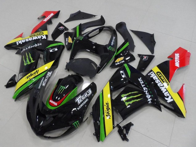 2006-2007 Glossy Black Red Yellow Green Monster Kawasaki ZX10R Motorcycle Fairings Australia