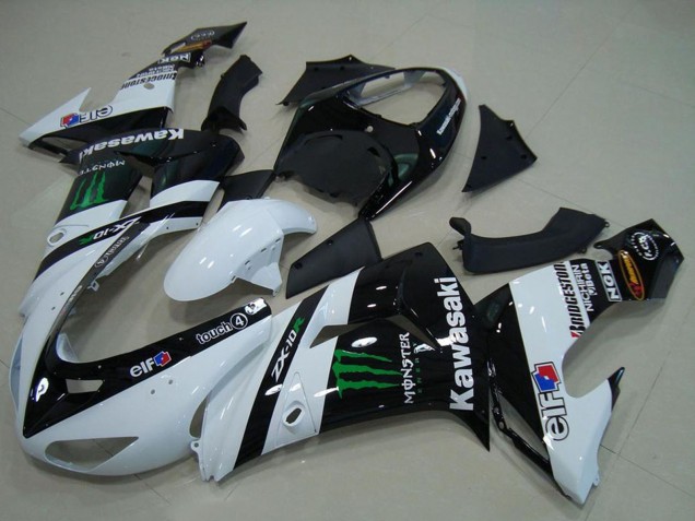 2006-2007 White Glossy Black Green Elf Monster Kawasaki ZX10R Motorcycle Fairings Australia