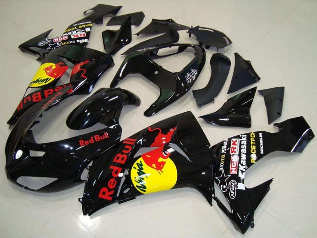 2006-2007 Glossy Black Yellow Red Bull Kawasaki ZX10R Motorcycle Fairings Australia
