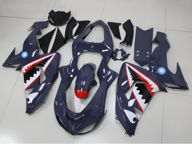 2006-2007 Grey White Red Shark Kawasaki ZX10R Motorcycle Fairings Australia