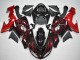 2006-2007 Glossy Black Red Flame Kawasaki ZX10R Motorcycle Fairing Australia