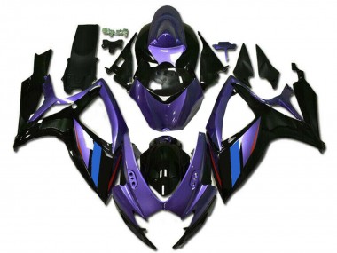 2006-2007 Purple Blue Glossy Black Stripe Suzuki GSXR 600/750 Motorcycle Fairings Australia