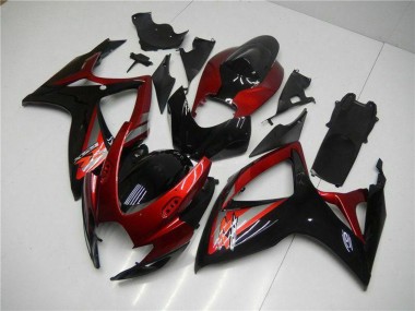 2006-2007 Red Glossy Black Suzuki GSXR 600/750 Motorcycle Fairing Australia